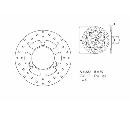 Disque de frein BREMBO Serie Oro rond fixe - 1035418