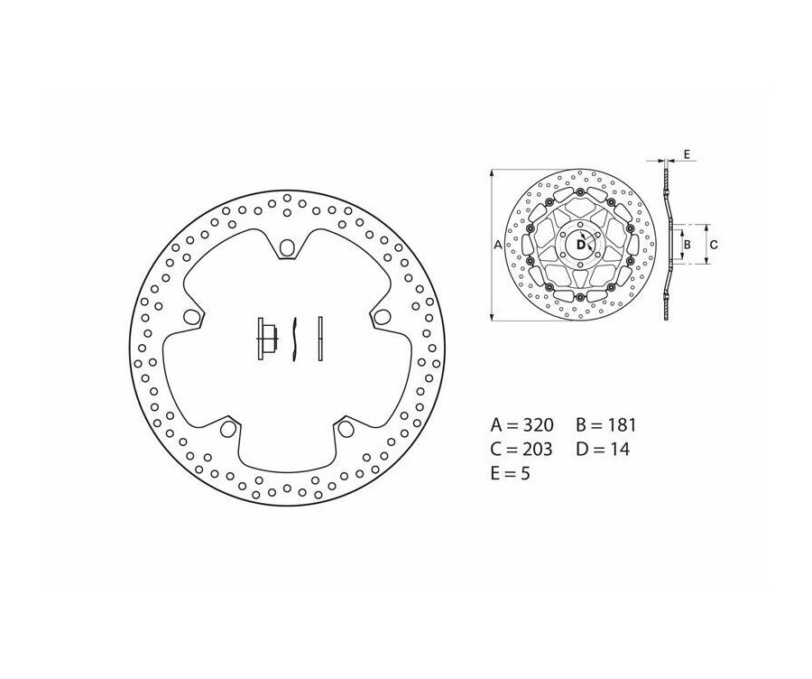 Disque de frein BREMBO Serie Oro rond fixe