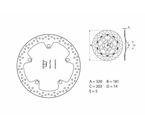 Disque de frein BREMBO Serie Oro rond fixe - 1035399