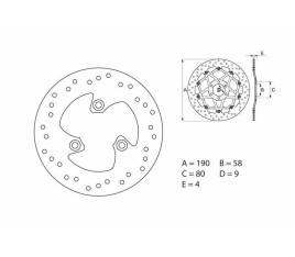 Disque de frein BREMBO Serie Oro rond fixe - 1035405