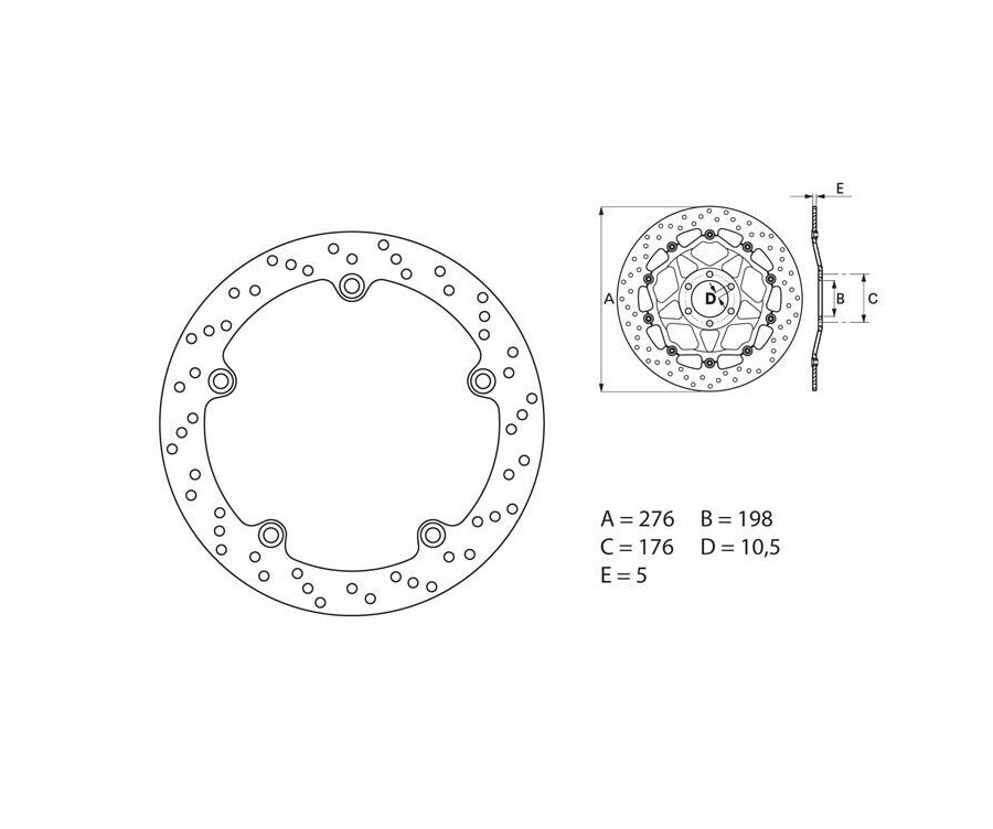 Disque de frein BREMBO Serie Oro rond fixe