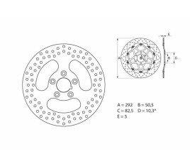 Disque de frein BREMBO Serie Oro rond fixe - 1035514