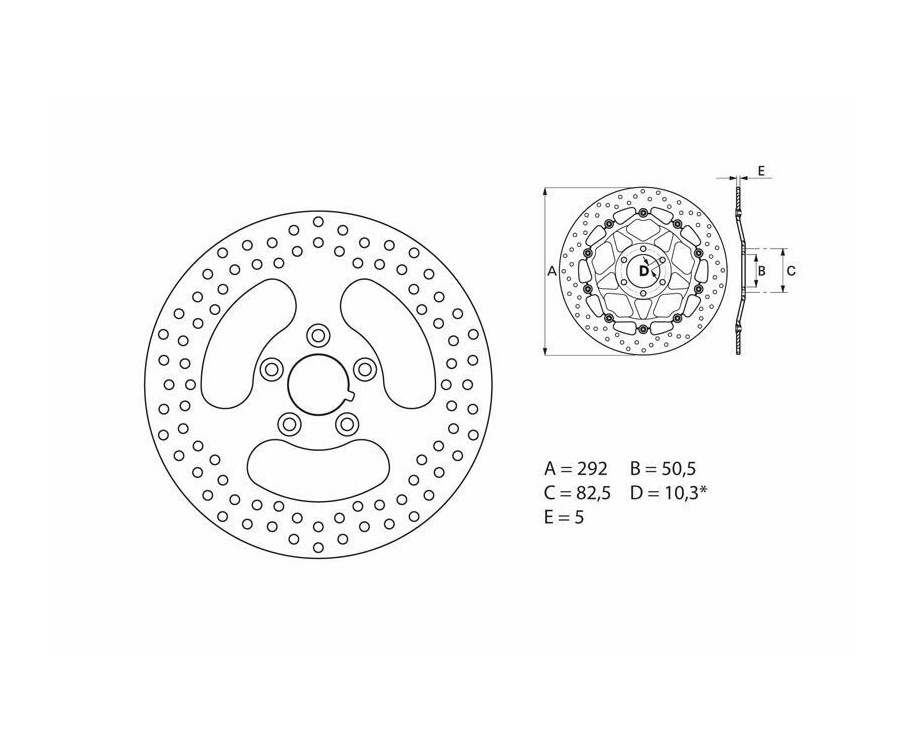 Disque de frein BREMBO Serie Oro rond fixe