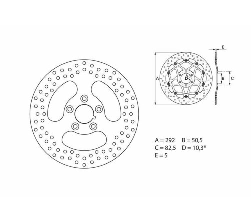 Disque de frein BREMBO Serie Oro rond fixe - 1035514