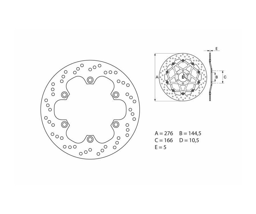 Disque de frein BREMBO Serie Oro rond fixe