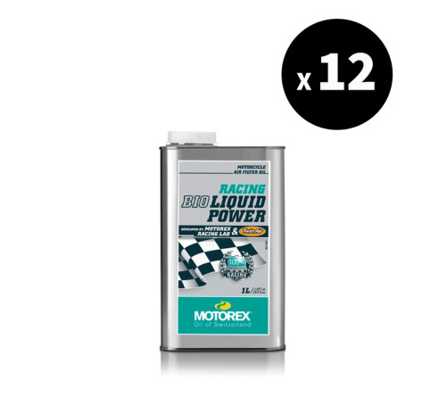 Huile filtre à air MOTOREX Racing Liquid Bio Power - 1L x12