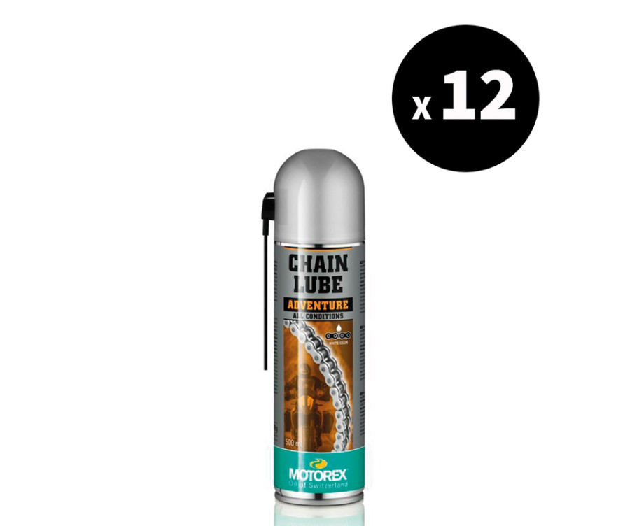 Lubrifiant chaîne MOTOREX Chainlube Adventure toutes conditions - Spray 500 ml x12