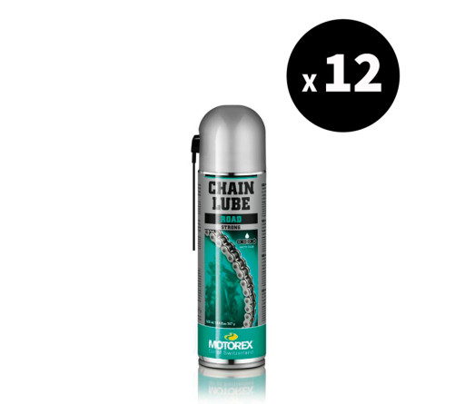 Lubrifiant chaîne MOTOREX Chainlube Road Strong - spray 500ml x12 - 3062635