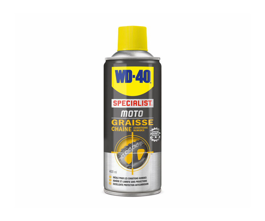 Graisse de chaîne WD-40 Specialist® Moto conditions humides - Spray 400 ml