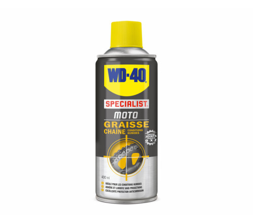 Graisse de chaîne WD-40 Specialist® Moto conditions humides - Spray 400 ml