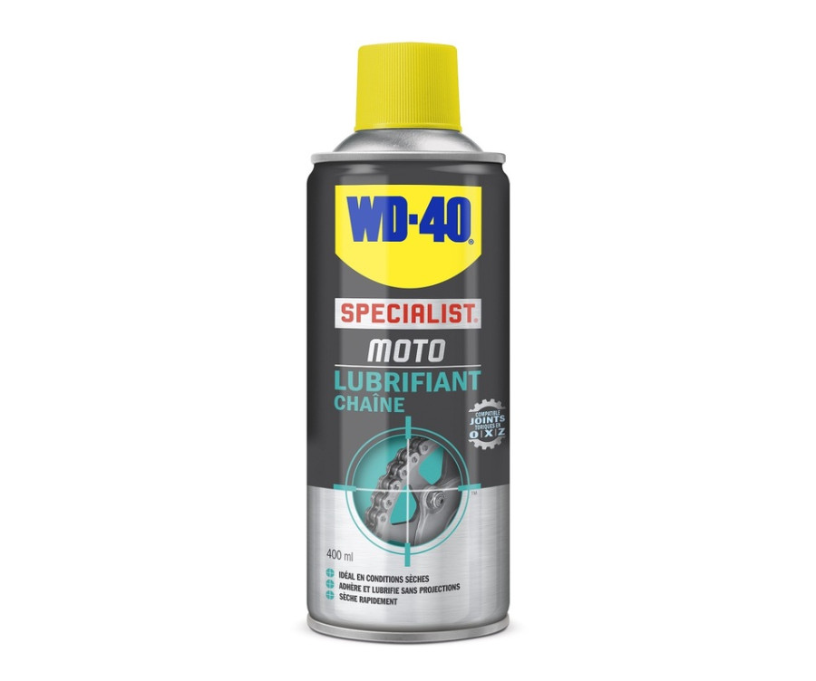 Lubrifiant chaîne WD-40 Specialist® Moto conditions sèches - Spray 400 ml