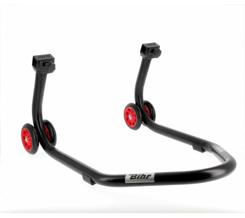 Béquille arrière BIHR Home Track supports en "L" noir mat roues rouge