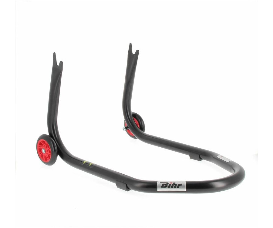 Béquille arrière BIHR Home Track fixe supports en "V" noir mat roues rouge