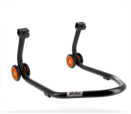 Béquille arrière BIHR Home Track supports en "L" noir mat roues orange - 3032134