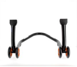 Béquille arrière BIHR Home Track supports en "L" noir mat roues orange