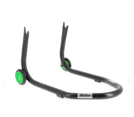 Béquille arrière BIHR Home Track fixe supports en "V" noir mat roues vert - 3032141