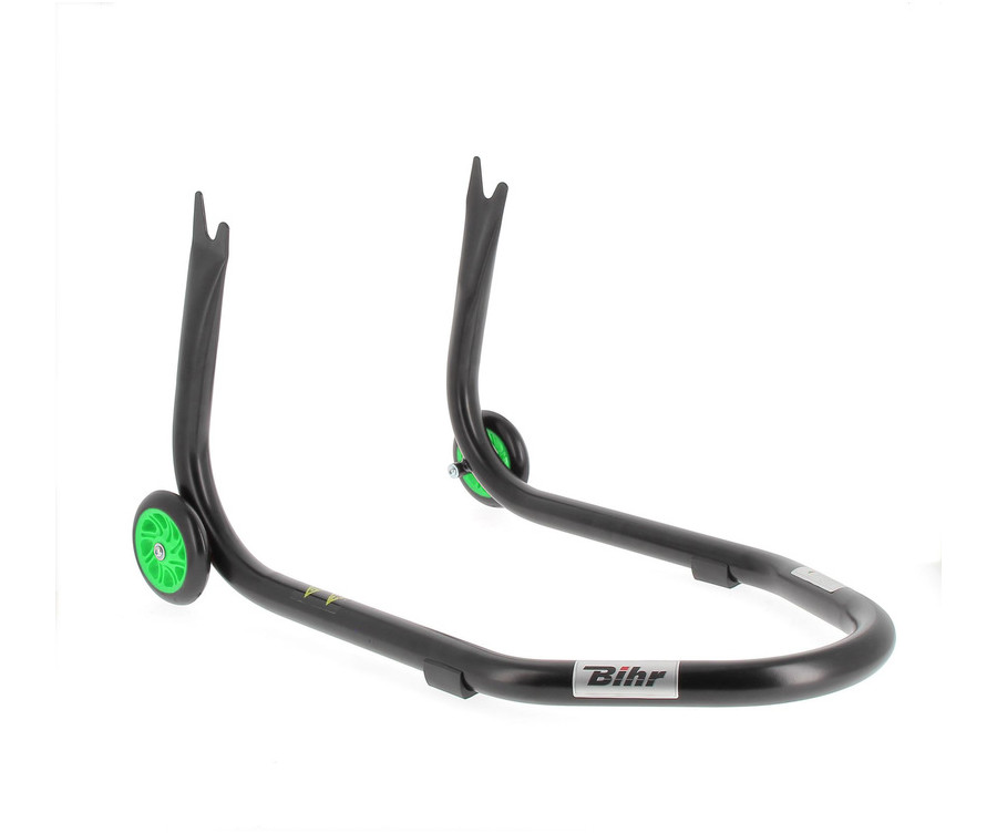 Béquille arrière BIHR Home Track fixe supports en "V" noir mat roues vert