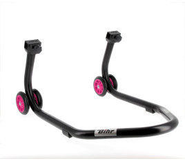 Béquille arrière BIHR Home Track supports en "L" noir mat roues rose