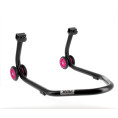 Béquille arrière BIHR Home Track supports en "L" noir mat roues rose