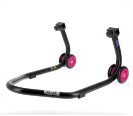 Béquille arrière BIHR Home Track supports en "L" noir mat roues rose