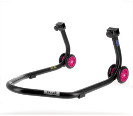 Béquille arrière BIHR Home Track supports en "V" noir mat roues rose