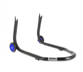 Béquille arrière BIHR Home Track fixe supports en "V" noir mat roues bleu - 3032111