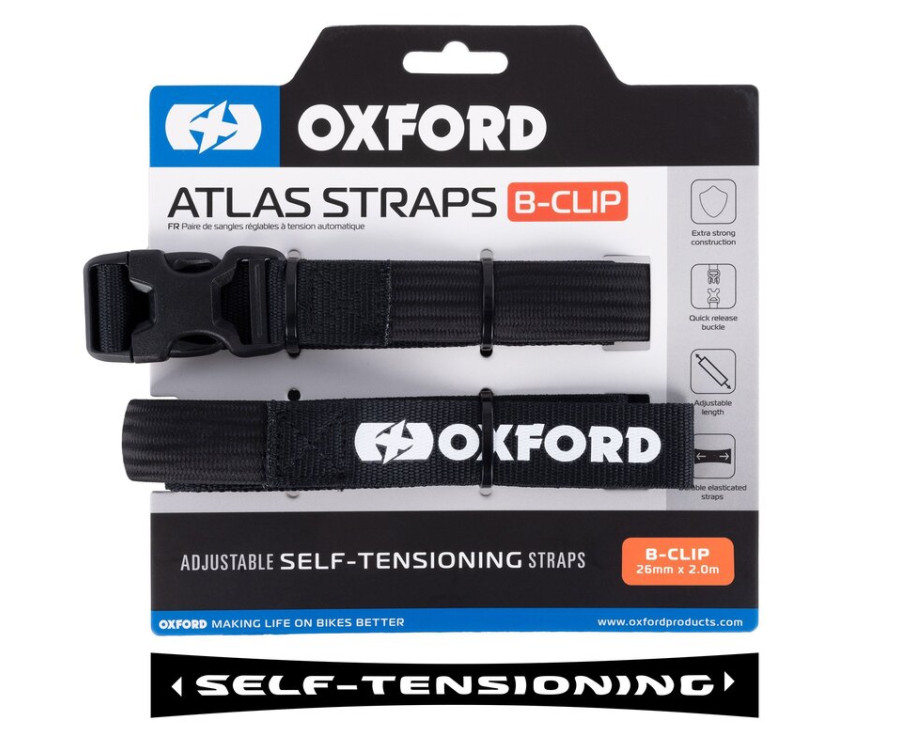 Sangle B Clip OXFORD Atlas 26mm x 2.0M noir (paire)