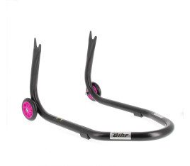 Béquille arrière BIHR Home Track fixe supports en "V" noir mat roues rose