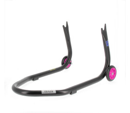 Béquille arrière BIHR Home Track fixe supports en "V" noir mat roues rose