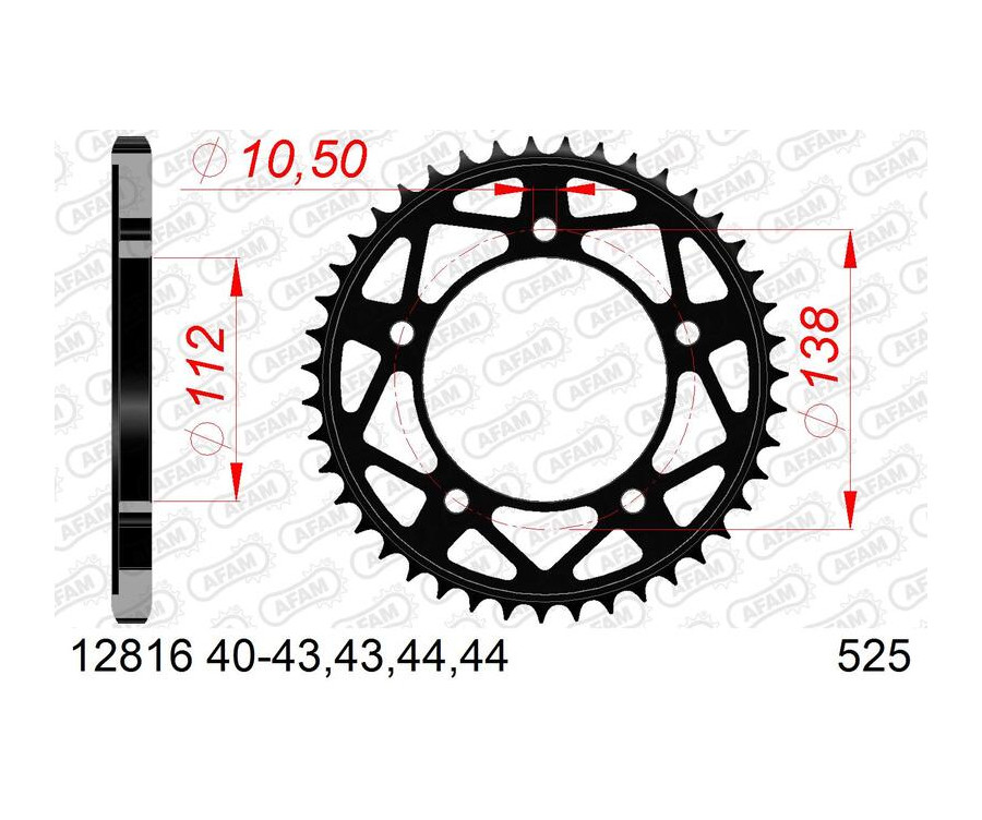 Couronne AFAM acier standard 12816 - 525