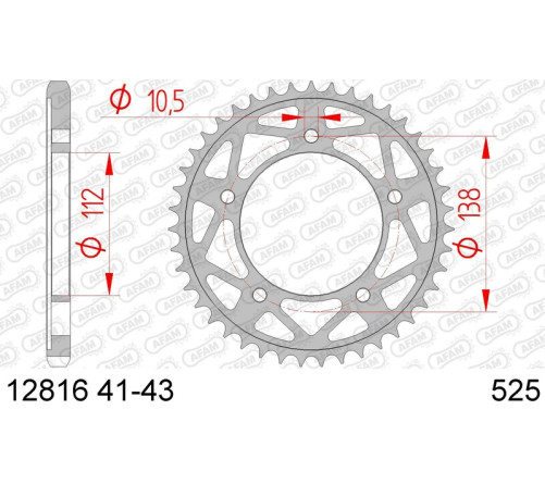 Couronne AFAM acier standard 12816 - 525 - 1074462004