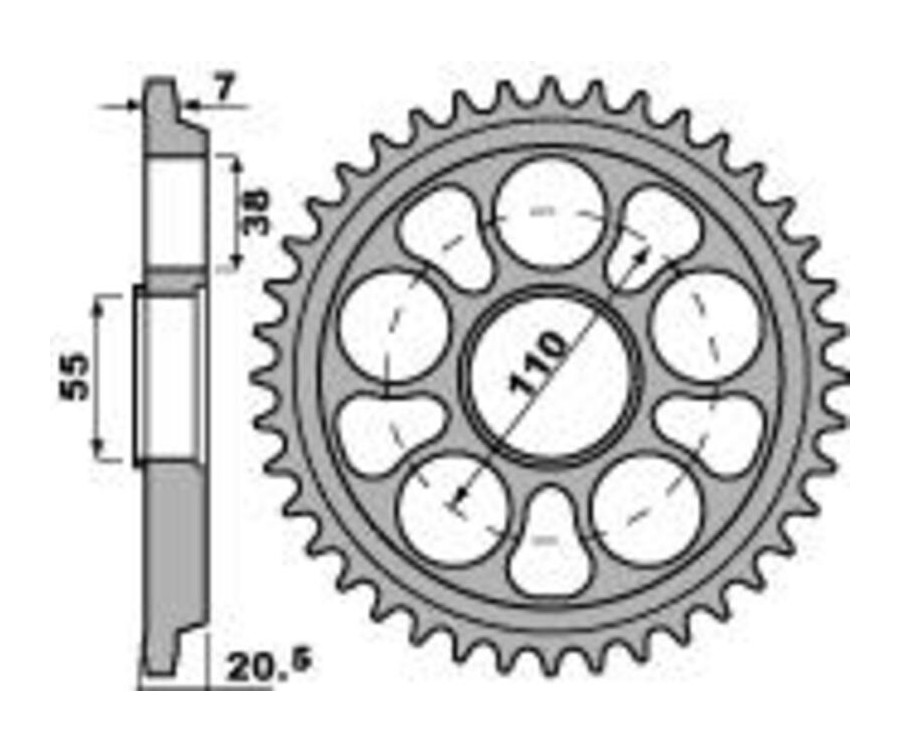 Couronne PBR aluminium Ultra-Light anodisé dur 4320 - 525