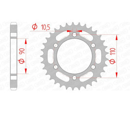 Couronne AFAM acier standard 12600 - 530 - 1074449001