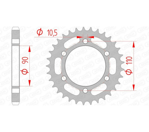 Couronne AFAM acier standard 12600 - 530 - 1074449001