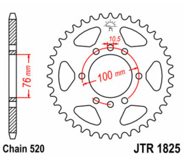 Couronne JT SPROCKETS acier standard 1825 - 520 - 1074953007