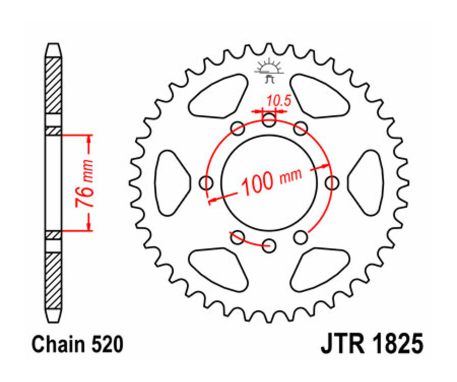 Couronne JT SPROCKETS acier standard 1825 - 520