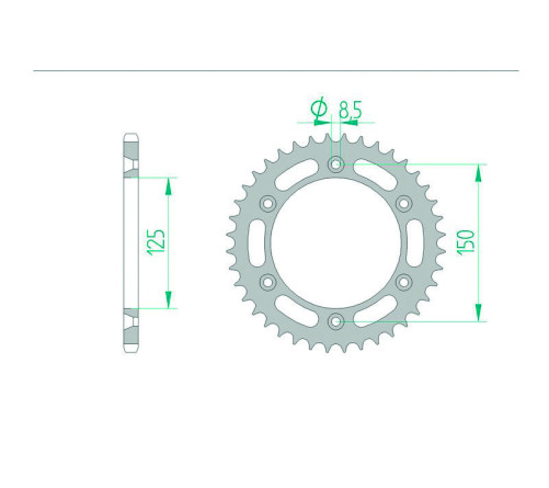 Couronne AFAM acier standard 71304 - 520