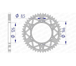 Couronne AFAM aluminium Ultra-Light anti-boue 15203 - 520 - 1074536005