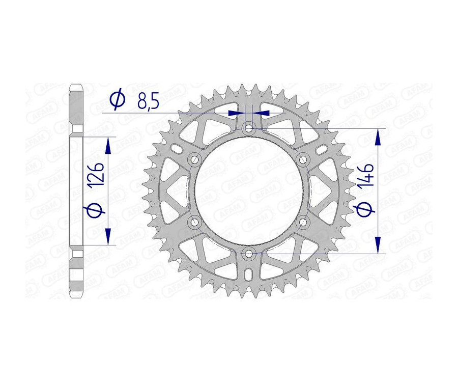 Couronne AFAM aluminium Ultra-Light anti-boue 15203 - 520