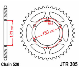 Couronne JT SPROCKETS acier standard 305 - 520 - 1075036001