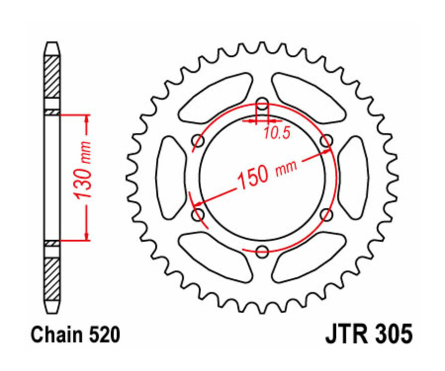 Couronne JT SPROCKETS acier standard 305 - 520