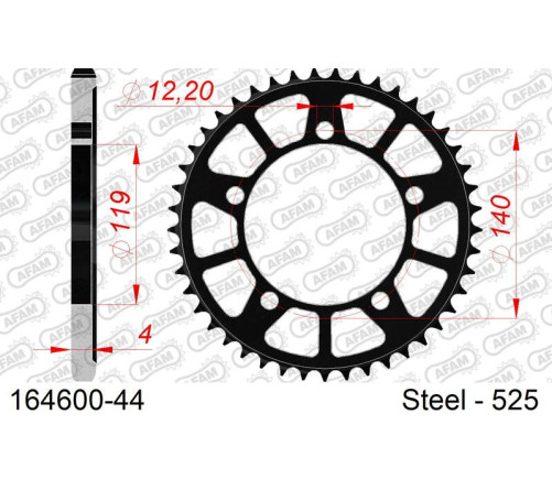 Couronne AFAM acier standard 164600 - 525 - 1074570001