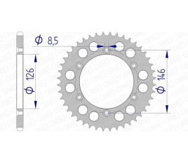 Couronne AFAM aluminium 15203 - 520 - 1074537001