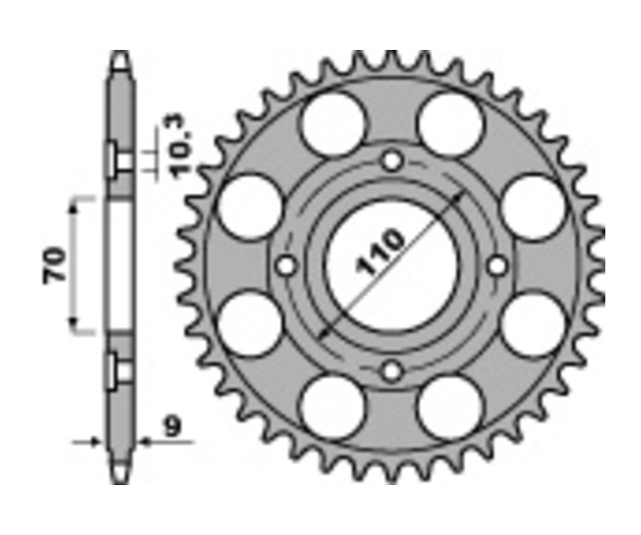 Couronne PBR acier C45 standard 247 - 520