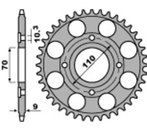 Couronne PBR acier C45 standard 247 - 520 - 1075247002