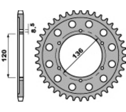 Couronne PBR acier C45 standard 4324 - 428 - 1075281003