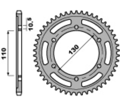 Couronne PBR acier C45 standard 4385 - 525