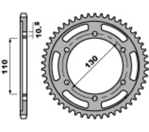 Couronne PBR acier C45 standard 241 - 530 - 1075241003