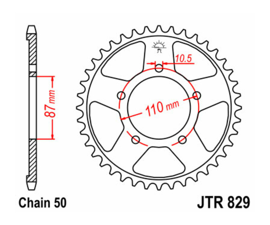 Couronne JT SPROCKETS acier standard 829 - 530