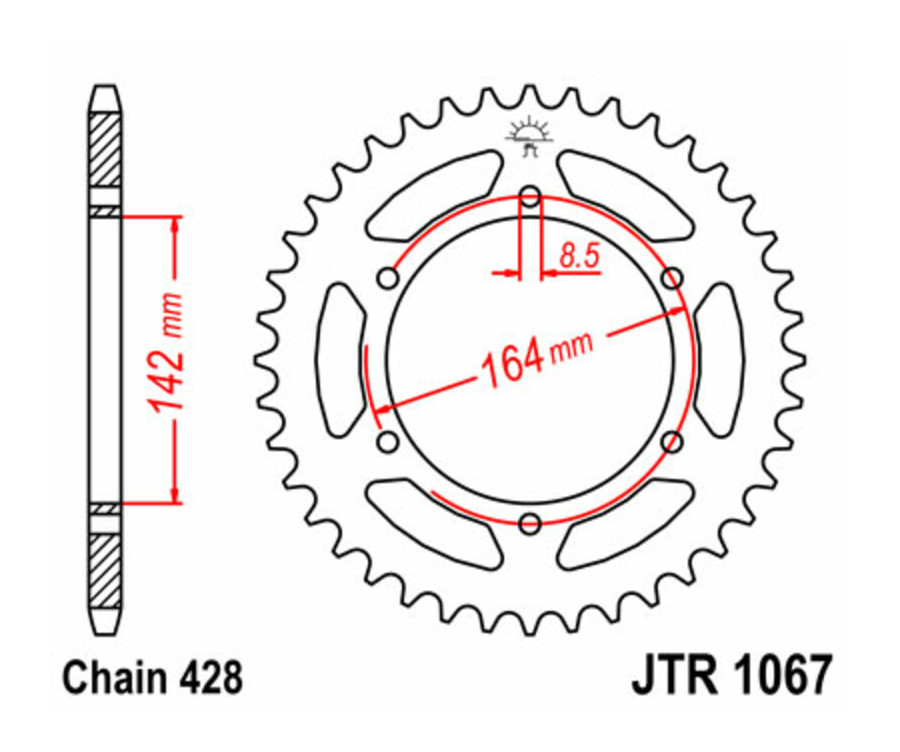 Couronne JT SPROCKETS acier standard 1067 - 428